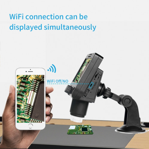 Inskam317 Microscope numérique WiFi HD à écran LCD de 4,3 pouces 1080P, support de ventouse SH54561449-08