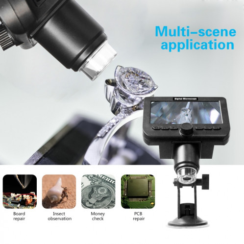 Inskam317 Microscope numérique WiFi HD à écran LCD de 4,3 pouces 1080P, support de ventouse SH54561449-08