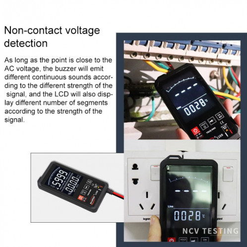 HY128B écran d'affichage inverse ultra-mince tactile multimètre numérique intelligent entièrement automatique haute précision vraie valeur efficace multimètre SH5482426-08