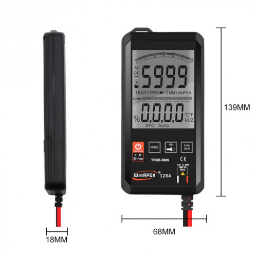 Multimètre numérique intelligent tactile Ultra-mince à écran conventionnel HY128A multimètre à valeur efficace réelle de haute précision entièrement automatique SH54851735-08