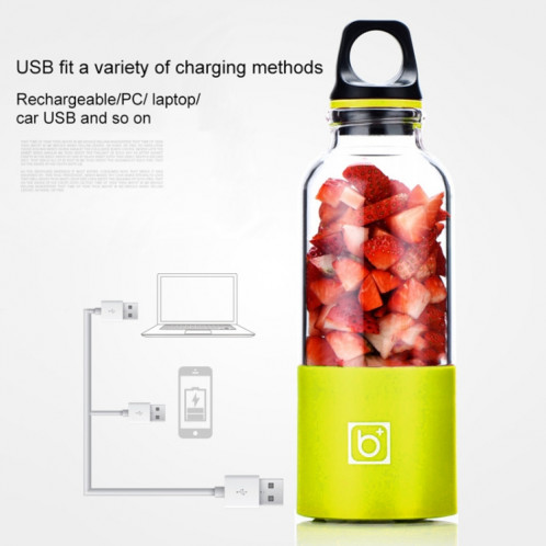 Bingo 500 ml Mini Portable USB Rechargeable Électrique Juicer Cup Juicer Blender, 22000 tours par minute (vert) SH570G248-012