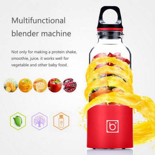 Bingo 500 ml Mini Portable USB Rechargeable Électrique Juicer Cup Juicer Blender, 22000 tours par minute (rouge) SH570R776-012