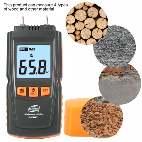 Benetech GM605 Digital Wood Humide Compteur Humidité Testeur Humidité Détecteur humide SB5594475-08
