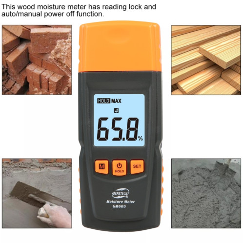 Benetech GM605 Digital Wood Humide Compteur Humidité Testeur Humidité Détecteur humide SB5594475-08