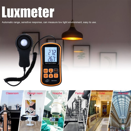 Benetech GM1030C Illuminomètre numérique divisé portable Lux compteur SB55951234-07