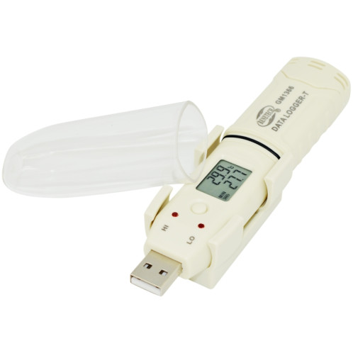 Benetech GM1366 Recordeur de température et d'humidité numérique USB avec alarme SB5604968-07