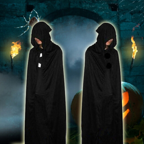 Adulte Cape Halloween Diable Costume Festival Festival Costume Châle Costumes Châle avec Cap pour Femmes Hommes (Noir) SH644B454-06