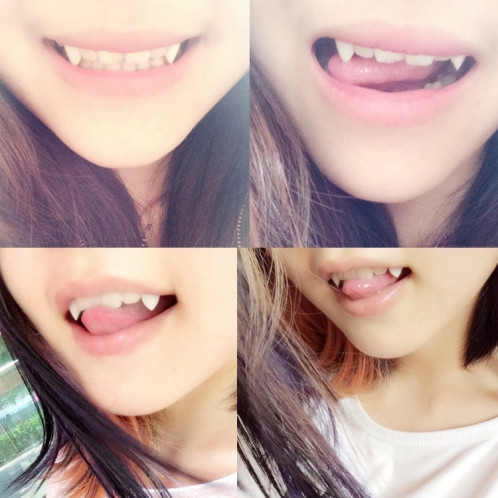 1 paire 15mm Halloween Party Dentiers Accessoires Vampire Zombie Devil Fangs Dents SH646B1817-08
