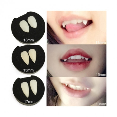 1 paire de prothèses dentaires Halloween Party 19mm Vampire Zombie Devil Fangs Dents SH646D1219-08