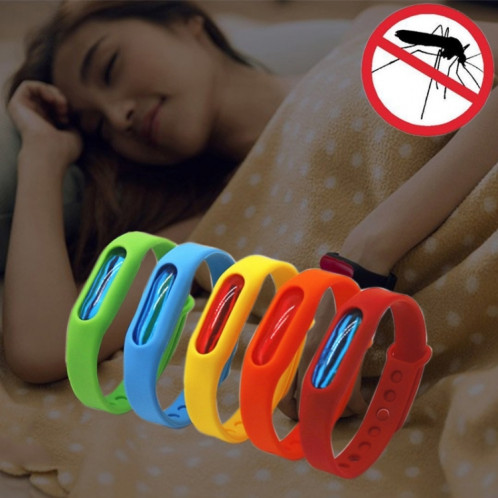 5 PCS anti-moustique Silicone Repellent Bracelet Boucle Wristband Bugs Away, Convient pour les enfants et les adultes, Longueur: 23cm, Aléatoire Couleur Livraison S55666621-09