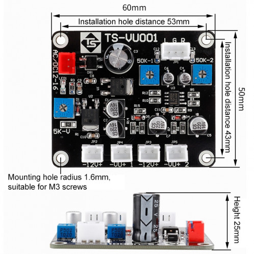 TR-35W VU VU POWER AMP AMP Amplificateur DB Tableau Audio Niveau Audio Matériel de pression sonore SH57001133-07