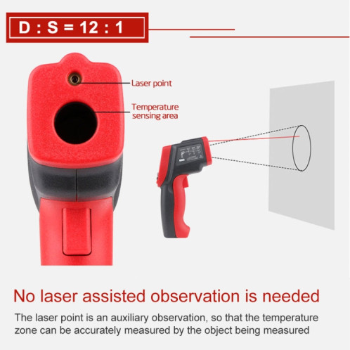 Wintact WT900-50 degrés C ~ 950 degrés C ~ 950 degrés C Portable Portable Thermomètre infrarouge numérique sans contact SW57231362-07