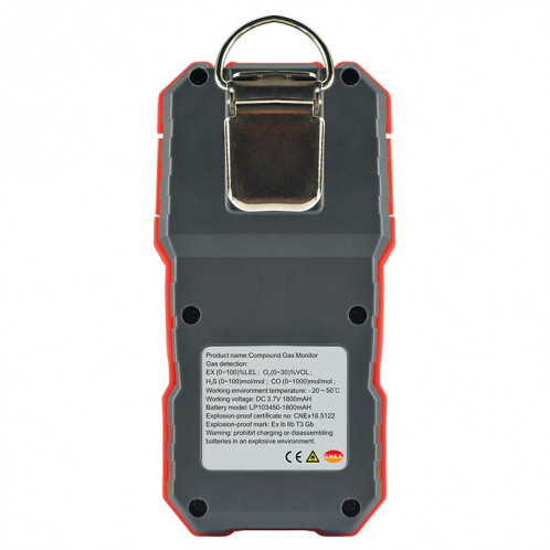 WinTact WT8812 Détection de détection de moniteur de gaz composé SW5850635-07
