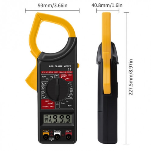 ANENG 266X Multimètre automatique de haute précision de haute précision avec sonnerie (jaune) SA854Y1097-07