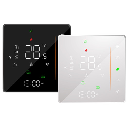 BHT-006GCLCH 95-240V AC 5A Thermostat de chauffage à domicile SMART pour la boîte de l'UE, chauffage de la chaudière de contrôle avec un seul capteur interne, WIFI (blanc) SH888W388-07