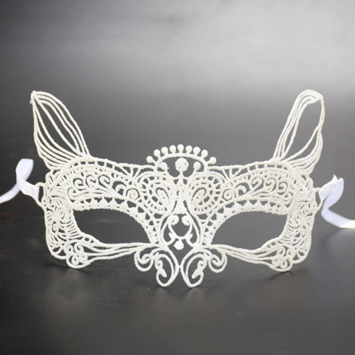 Mascarade halloween fête danse sexy lady dentelle masque roi chat (blanc) SH946W444-05