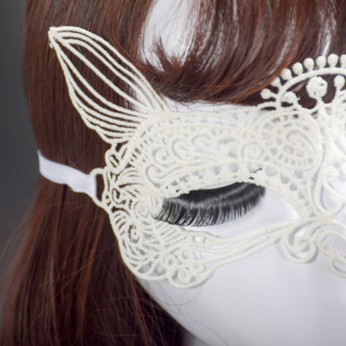 Mascarade halloween fête danse sexy lady dentelle masque roi chat (blanc) SH946W444-05