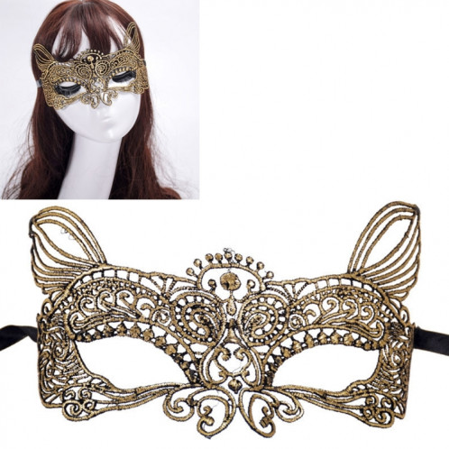 Mascarade halloween fête danse sexy lady dentelle bronzante masque roi chat (or) SH949J1900-05