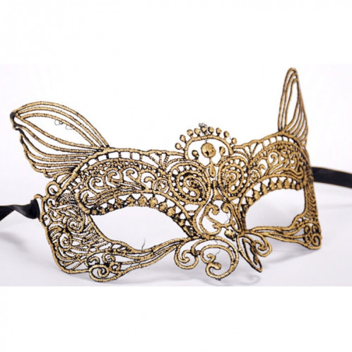 Mascarade halloween fête danse sexy lady dentelle bronzante masque roi chat (or) SH949J1900-05