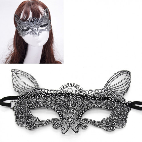 Mascarade halloween fête danse sexy lady dentelle bronzante masque roi chat (argent) SH949S1579-05