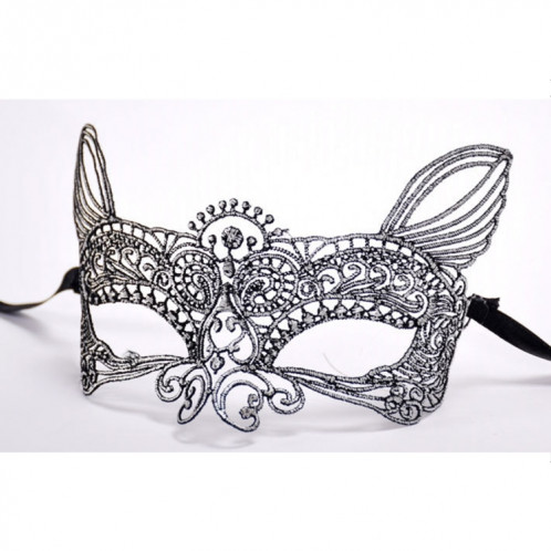 Mascarade halloween fête danse sexy lady dentelle bronzante masque roi chat (argent) SH949S1579-05