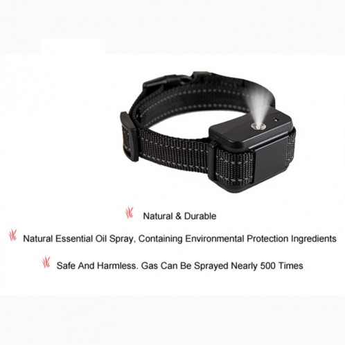 WELLTURN B490 Collier anti-aboiements à pulvérisation automatique pour chien de compagnie étanche rechargeable (noir) SH046B1891-07