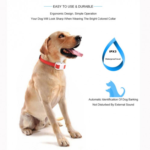 WELLTURN B490 Collier anti-aboiements à pulvérisation automatique pour chien de compagnie étanche rechargeable (noir) SH046B1891-07