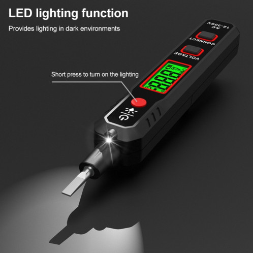 HABOTESA HT89 Type de contact Stylo de test d'alarme sonore et lumineuse à affichage numérique LCD haute sensibilité SH60681917-08