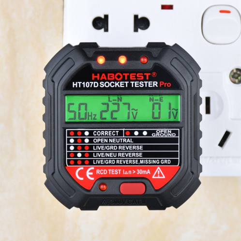 HABOTESA HT107D Testeur de prise d'affichage numérique multifonctionnel () SH82EU1387-07
