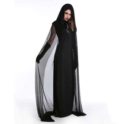 Costume d'Halloween Soirée Wandering Soul Ghost Dress Robe de Sorcière Nightclub Rave Party Service, Taille: XS, Buste: 78cm, Vêtement Longue: 100cm, Cape Longueur: 180cm SH6235808-05
