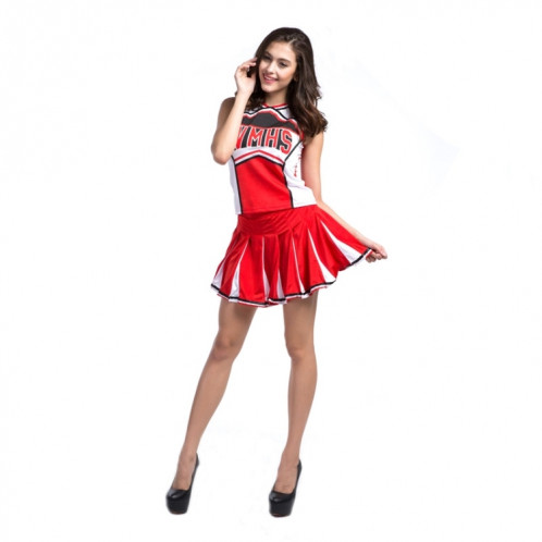 Costume d'Halloween des États-Unis Vêtements Sexy Basketball Pom-pom girl scène Performance Vêtements Cosplay, taille: XL, tour de poitrine: 96 cm, tour de taille: 80 cm, vêtements longs: 50 cm, longueur de la SH6263123-07