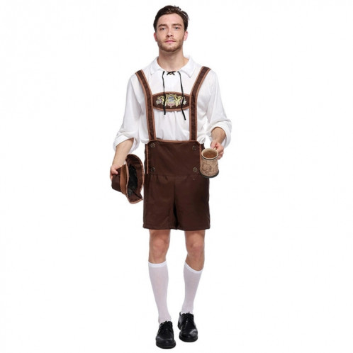 Costume Halloween Hommes Costume Bière Costumes Oktoberfest Costumes Angleterre Style Scène Performance Cosplay Vêtements, Taille: M, Buste: 96cm, Tour de taille: 90cm, Longueur: 67cm, Pantalon: 49cm SH6269203-07