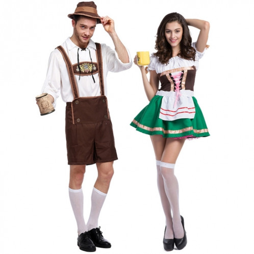 Costume Halloween Hommes Costume Bière Costumes Oktoberfest Costumes Angleterre Style Scène Performance Cosplay Vêtements, Taille: L, Buste: 100cm, Tour de taille: 99cm, Longueur de Vêtement: 69cm, Pantalon: 50cm SH6270564-07