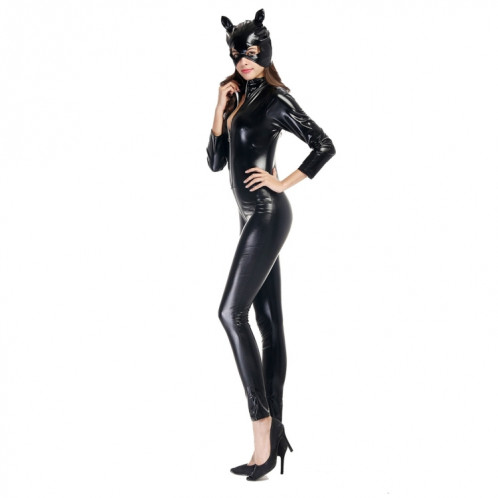 Costume d'Halloween en cuir verni Cat Girl Neutral Sexy Moto Vêtements de scène Performance Cosplay Vêtements, Taille: XXL, Buste: 94-98cm, Tour de taille: 80-84cm, Vêtements Longs: 145cm SH62761572-08