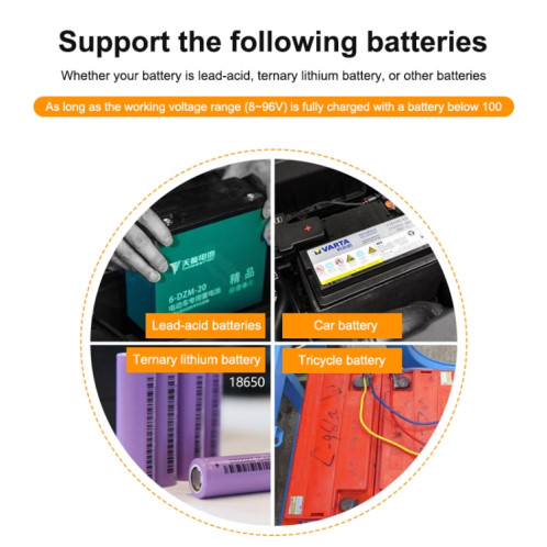 H6133 12V-84V-acide-acide-acide Testeur de tension de la batterie pour pourcentage Moniteur d'état de la batterie au lithium (lumière verte) SH98GL424-07