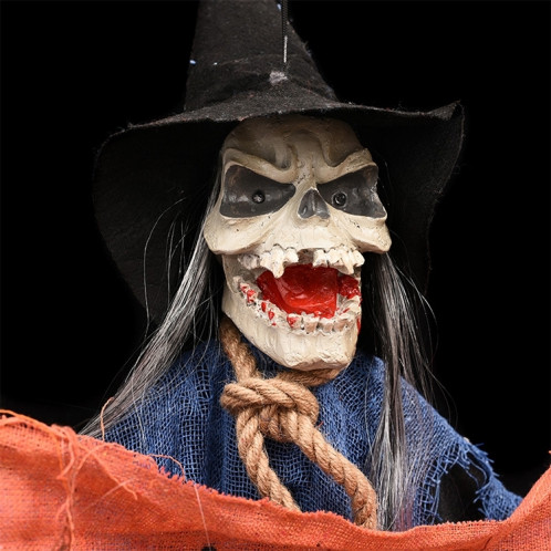 Halloween Hang Ghost résine porte de crâne électrique porte Bienvenue fantôme voix squelette Props Décorations (Orange) SH350E1736-07