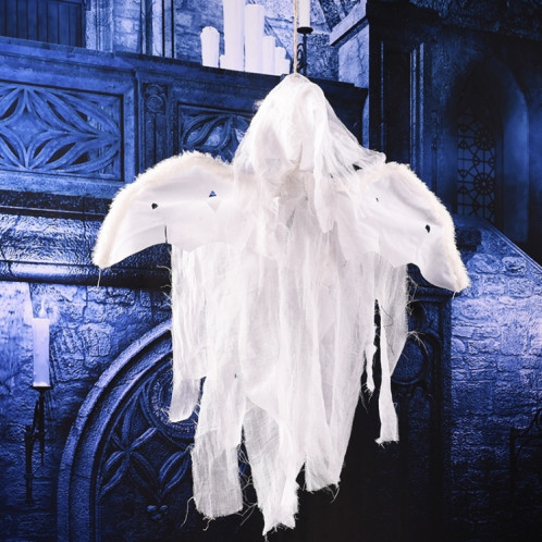 Volant suspendu fantôme son effrayant et se déplacer pour les décorations d'Halloween (blanc) SH352W726-07