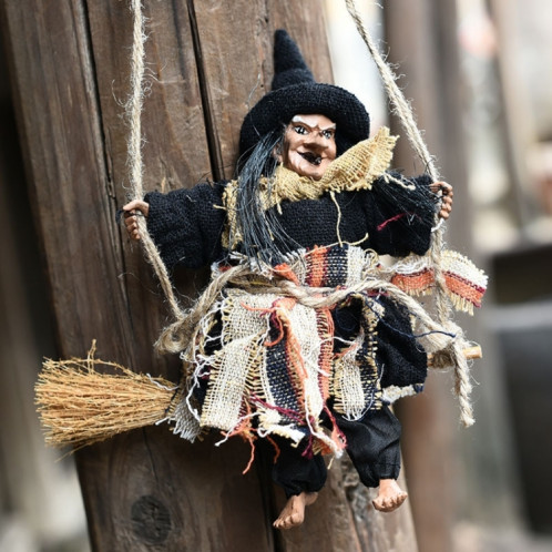 Halloween Rétro Sorcière Ornements Balai Fantôme Suspendre Accessoires Halloween Maison Décoration Fête Fête Fournitures Pendentif Halloween (Noir) SH353B1865-05