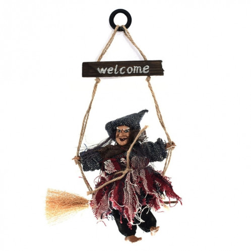 Halloween Rétro Sorcière Ornements Balai Fantôme Suspendre Accessoires Halloween Maison Décoration Fête Fête Fournitures Pendentif Halloween (Gris) SH353H1366-05