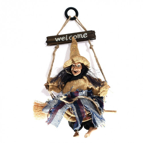 Halloween Rétro Sorcière Ornements Balai Fantôme Suspendre Accessoires Halloween Maison Décoration Fête Fête Fournitures Pendentif Halloween (Jaune) SH353Y1309-05