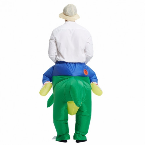 Costume de fête d'Halloween en costume de polyester fantaisie de dinosaure gonflable opéré pour adulte, hauteur recommandée: de 1,5 à 1,9 m (Vert) SH368G900-08