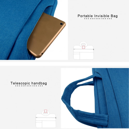Universel poches multiples portable Oxford chiffon doux portable poignée portable sac tablette pour 12 pouces et ci-dessous Macbook, Samsung, Lenovo, Sony, DELL Alienware, CHUWI, ASUS, HP (noir) SU570B1394-013