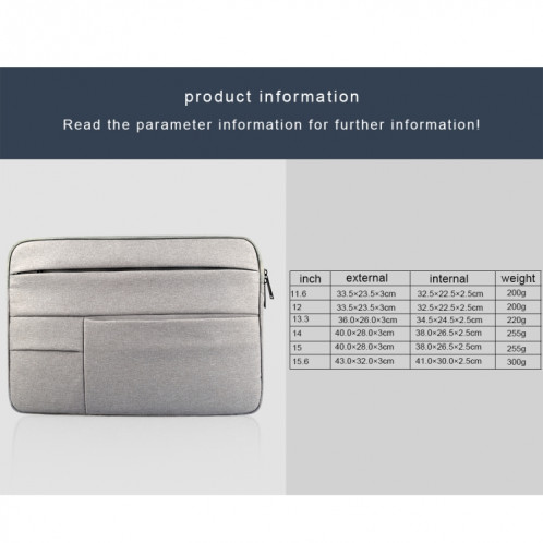 Universel poches multiples portable Oxford chiffon doux Portable Portable Tablet Bag, pour 13,3 pouces et ci-dessous Macbook, Samsung, Lenovo, Sony, DELL Alienware, CHUWI, ASUS, HP (gris) SU591H480-012