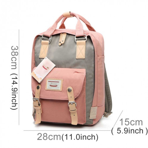 Sac à dos de voyage pour ordinateur portable de mode pour ordinateur portable avec poignée, taille: 38 * 28 * 15cm (rose + gris) SH65AL835-06