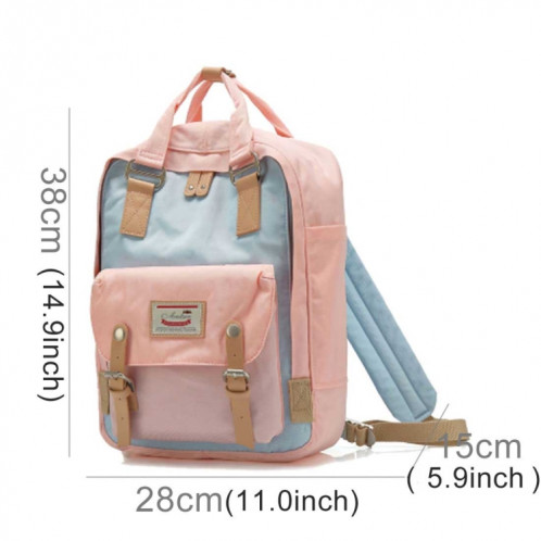 Mode sac à dos de voyage décontracté pour ordinateur portable sac étudiant avec poignée, taille: 38 * 28 * 15cm (rose + bleu) SH65AM1895-06