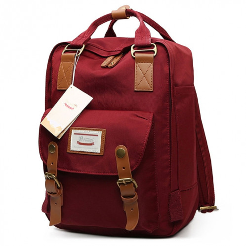 Mode sac à dos de voyage décontracté pour ordinateur portable sac étudiant avec poignée, taille: 38 * 28 * 15 cm (vin rouge) SH665M181-06