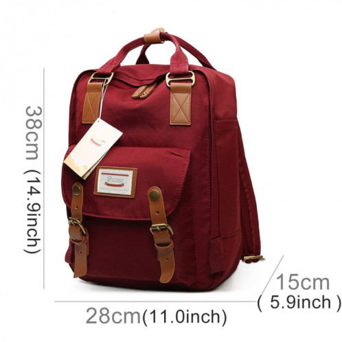 Mode sac à dos de voyage décontracté pour ordinateur portable sac étudiant avec poignée, taille: 38 * 28 * 15 cm (vin rouge) SH665M181-06