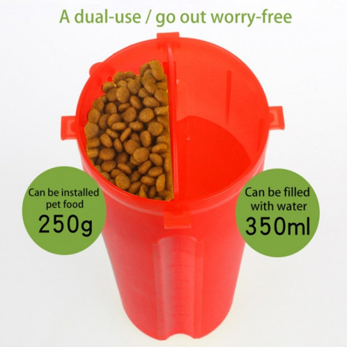 Tasse à eau et à nourriture portable à double usage pour animaux de compagnie avec bol pliant SH710R1331-09