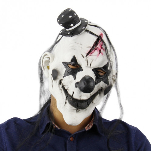 Fête d'Halloween Fête Latex Diable Clown Effrayé Masque Couvre-chef, Avec Cheveux SH6899676-06