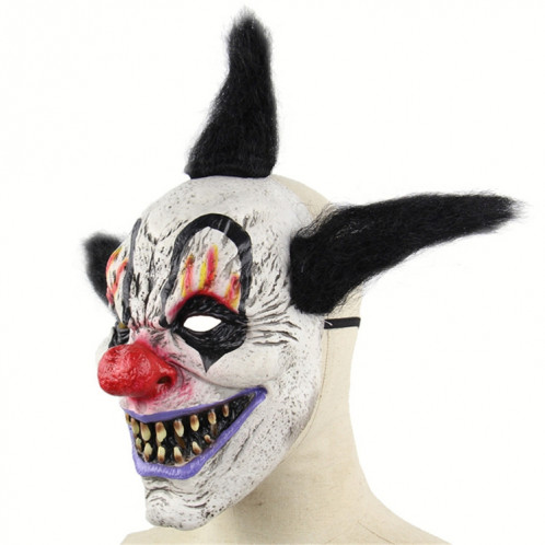 Halloween Festival Party Latex Wizard Clown Effrayé Masque Couvre-chef, avec des cheveux SH69281036-06